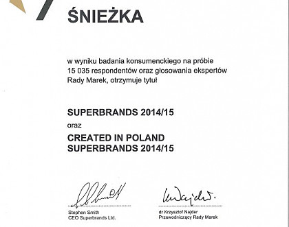 Superbrands 2014/15 dla marek Śnieżka i MAGNAT