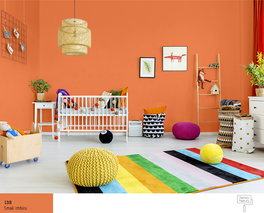 Kolor ceglany w pokoju dziecka