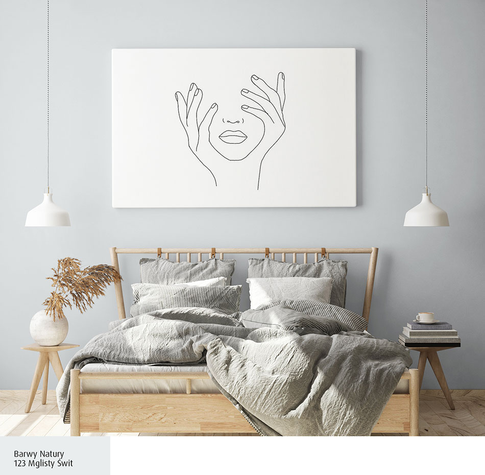 Skandynawska sypialnia w bieli