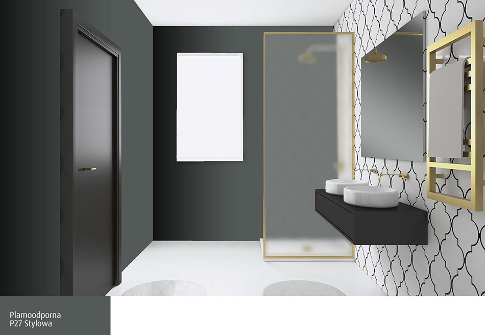 Biały i czarny kolor w marokańskiej łazience