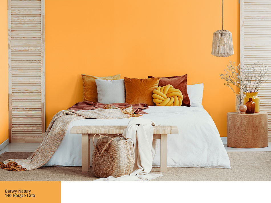 Sypialnia w kolorze soczystej mandarynki