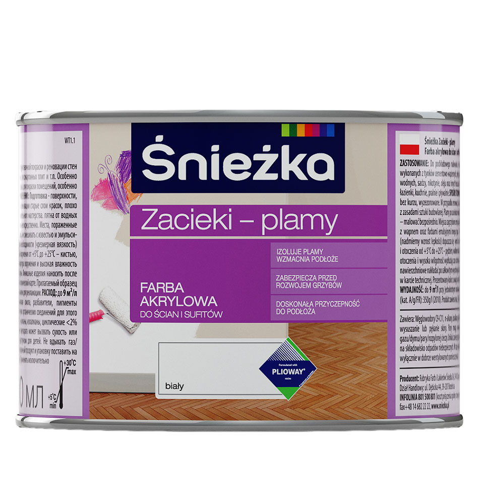 Puszka z farba na zacieki i plamy