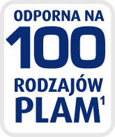 Odporna na 100 rodzajów plam.